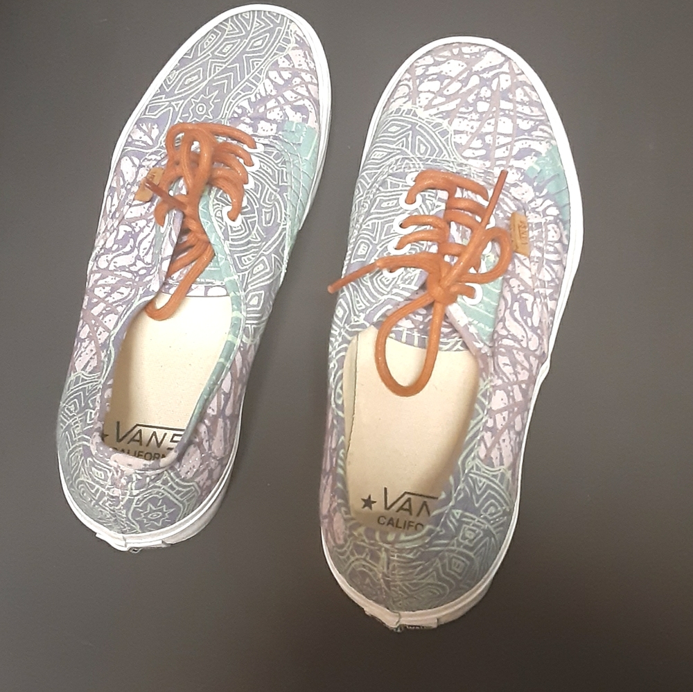 Purple and green Tribal Print Van's